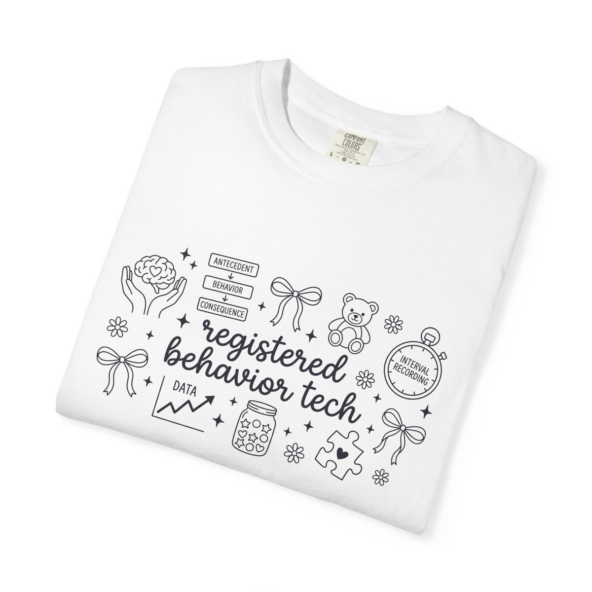 Registered Behavior Tech Doodle Shirt, ABA Data Line Art Tee, RBT Shirt, Behavior Analyst Gift