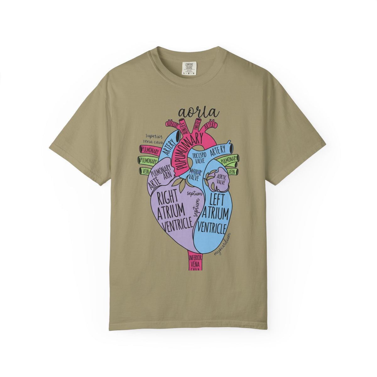 Labelled Heart Anatomy Shirt, Pastel Cardiac Diagram Tee, Nursing School Shirt, Cardiology Gift