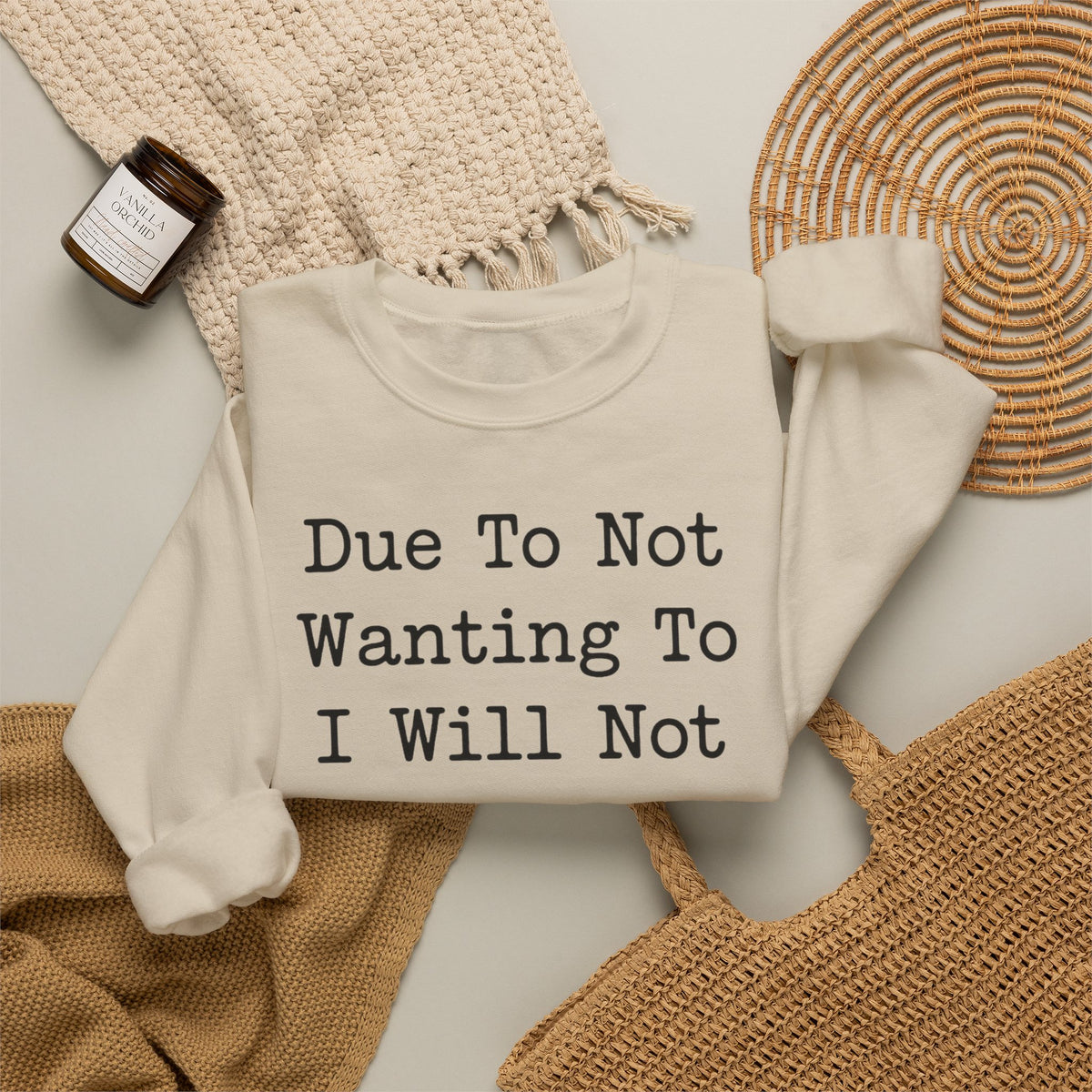 Funny Introvert Sweatshirt Due To Not Wanting To I Will Not | Sarcastic Cat Sweatshirt | Antisocial Sweatshirt | Funny Gift