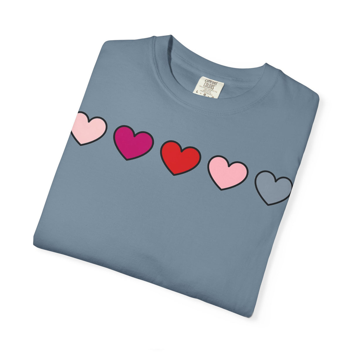 Five Pink Hearts Shirt, Minimal Valentine Heart Row Tee, Pastel Heart Shirt, Valentines Gift