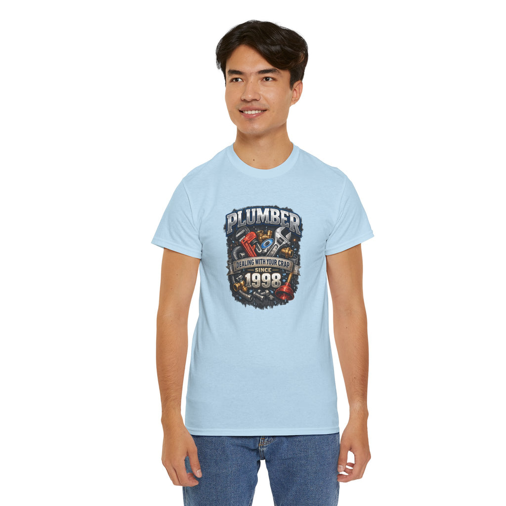 Plumber Since 1998 T-Shirt – “Dealing With Your Crap” Vintage Tool Graphic Tee
