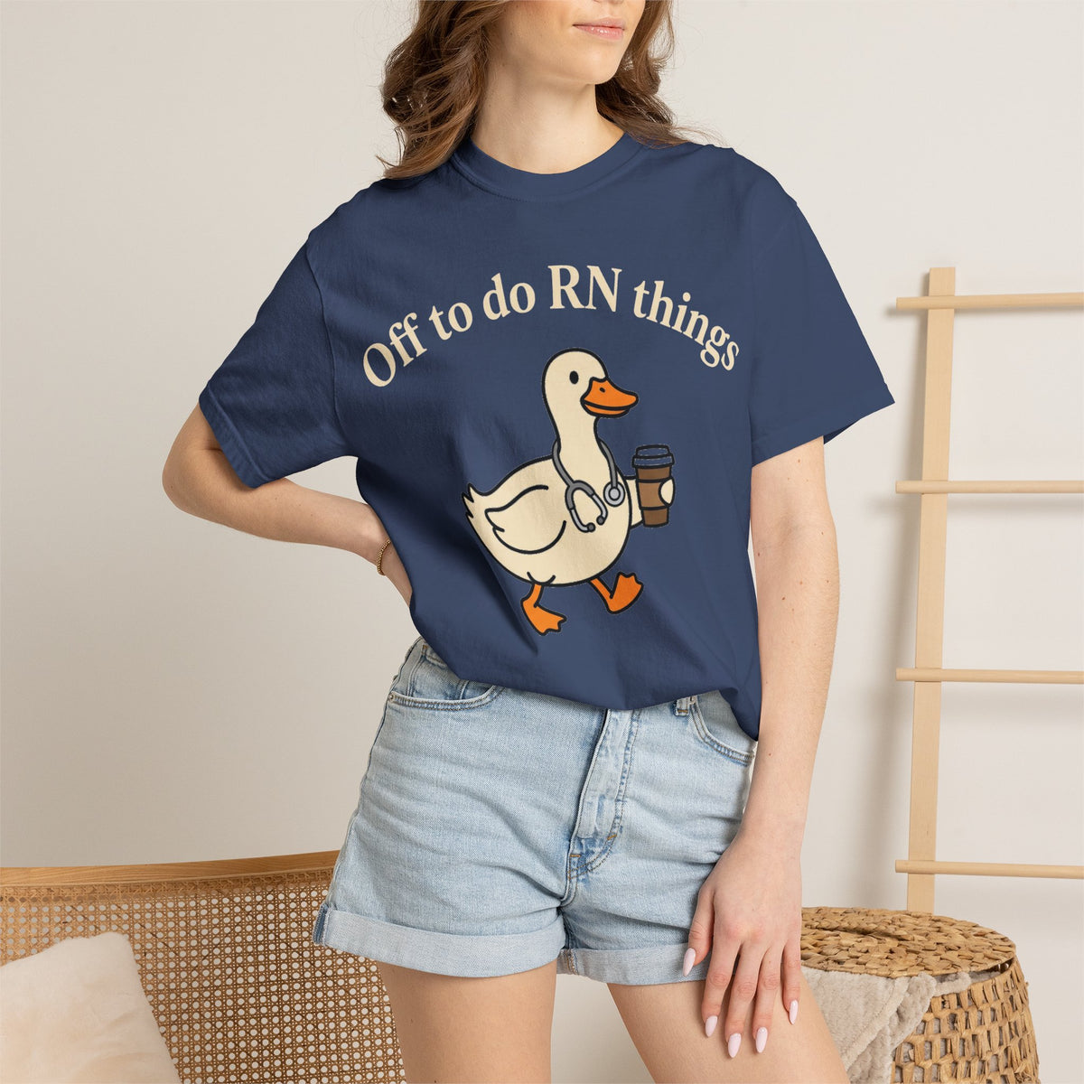Off To Do RN Things Shirt, Funny Nurse Duck Coffee Tee, Stethoscope Duck Shirt, Nurse Gift