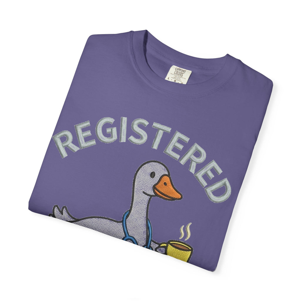 Registered Silly Goose Shirt, Faux Embroidery Nurse Goose Tee, Funny RN Shirt, Nurse Gift