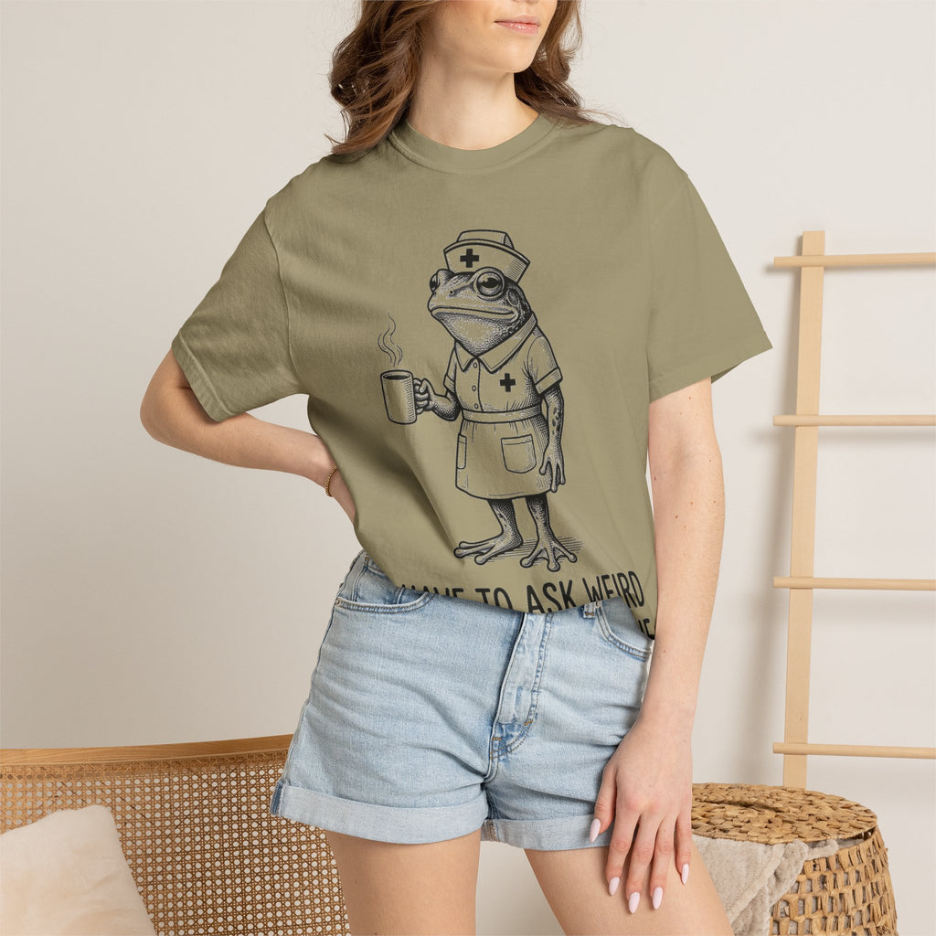 I Have To Ask Weird Stuff Or You'll Die Shirt, Etched Nurse Frog Tee, Funny Triage Shirt, RN Coffee Gift