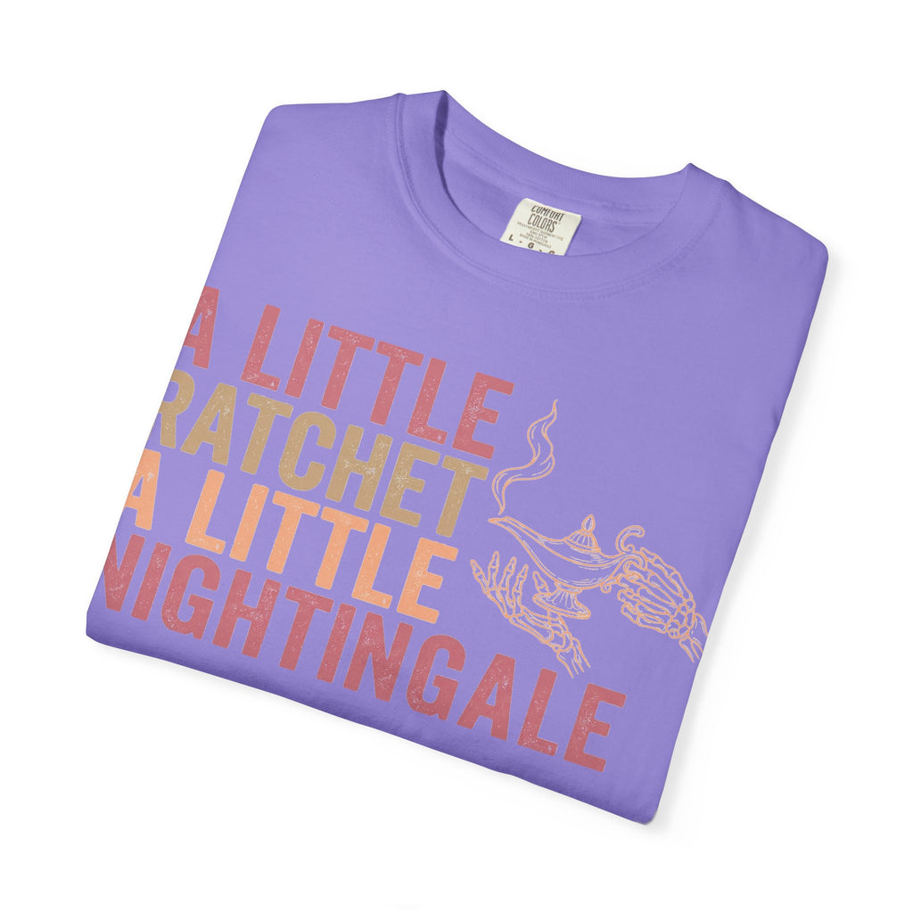 A Little Ratchet A Little Nightingale Shirt, Funny Nurse Shirt, Skeleton Hand Lamp Nurse Tee, Sarcastic RN Gift