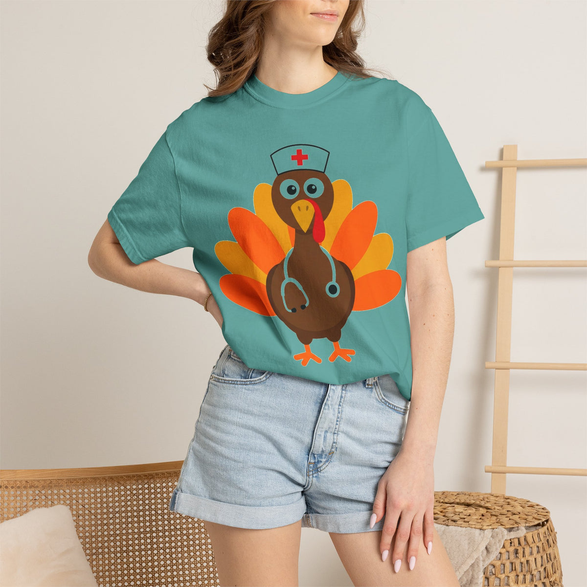 Nurse Turkey Shirt, Funny Thanksgiving Nurse Tee, Stethoscope Turkey Shirt, RN Holiday Gift