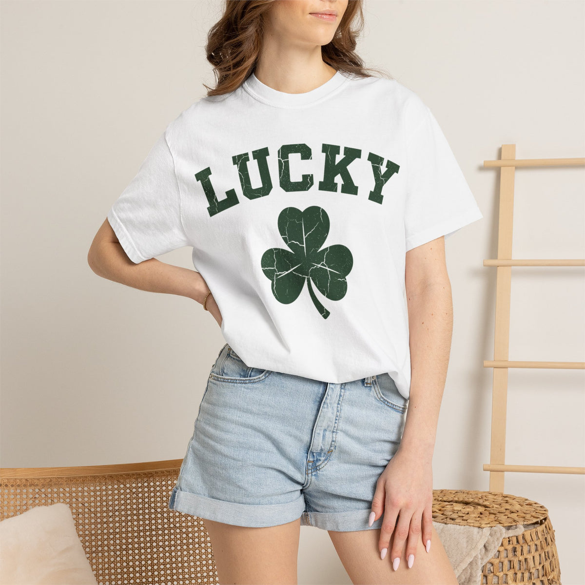 Lucky Big Shamrock Shirt, Bold Varsity Clover Tee, St Patricks Day Shirt, Irish Gift