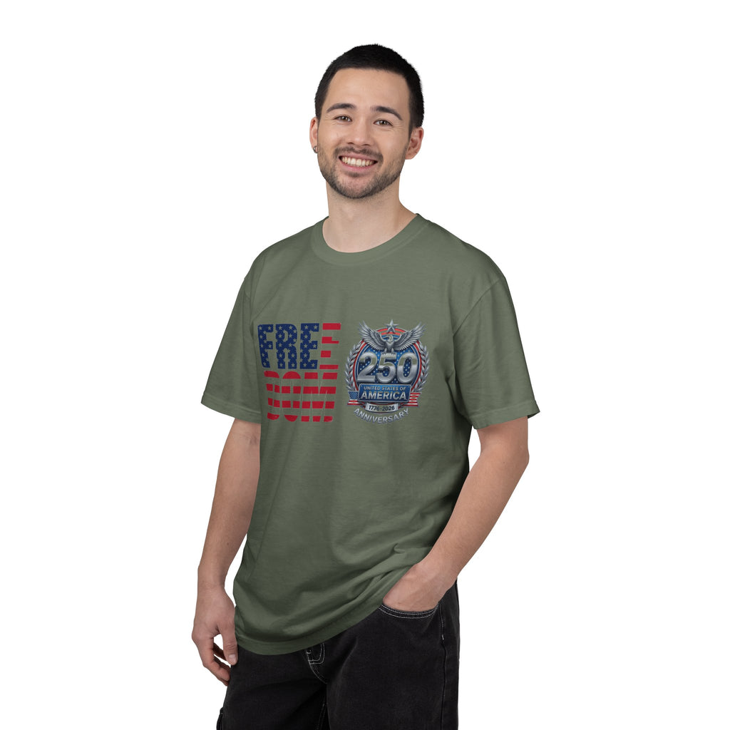 Freedom 250 Stacked Shirt, America Semiquincentennial Crest Tee, Patriotic 1776-2026 Shirt, July 4th Gift