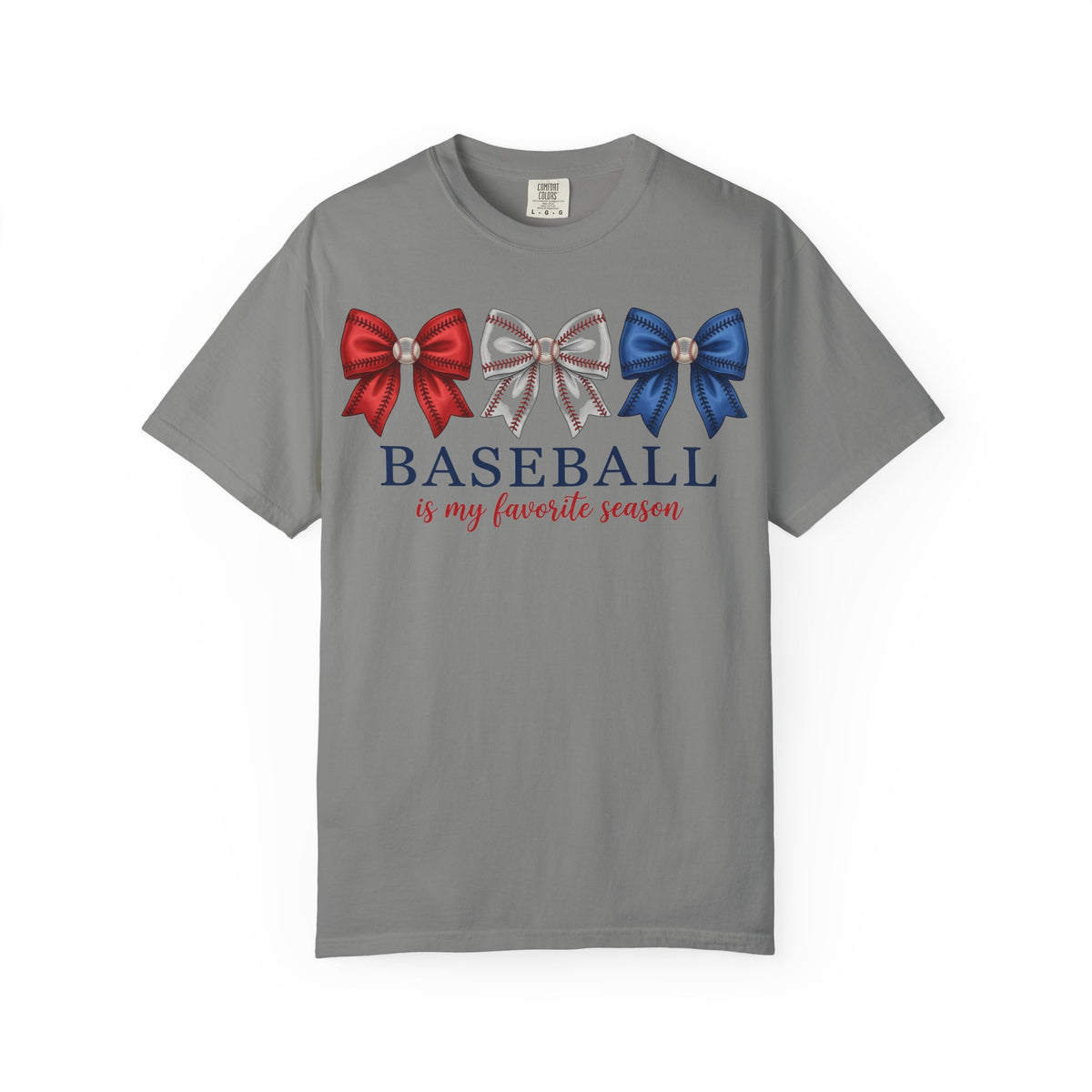 Baseball Is My Favorite Season Tee, Small Bow Trio Baseball Shirt, Coquette Sports Mom Shirt, Game Day Gift