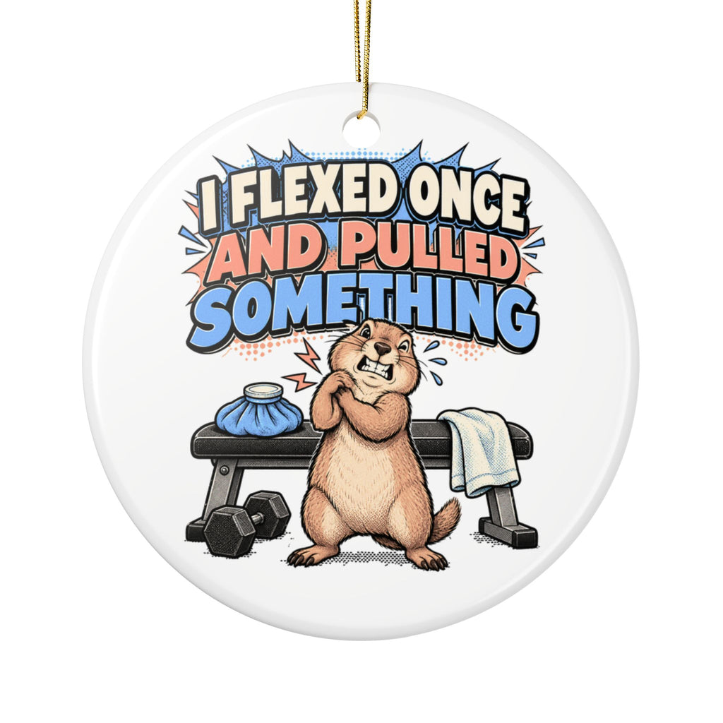 I Flexed Once And Pulled Something Ornament, Funny Gym Lover Gift for Him Her, Workout Christmas Gift, Christmas Ornament 2026