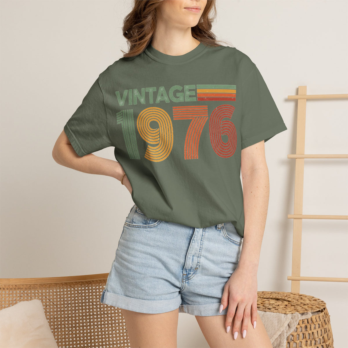 Vintage 1976 Classic Shirt, Seventies Stripe Birthday Tee, Born In 1976 Shirt, 50th Birthday Gift
