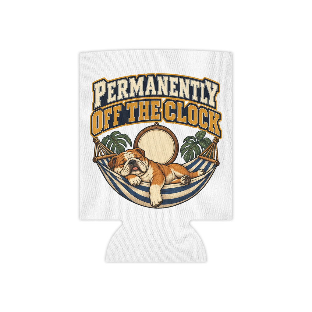 Permanently Off The Clock Can Cooler, Funny Beer Can Sleeve, Retirement Gift Stocking Stuffer