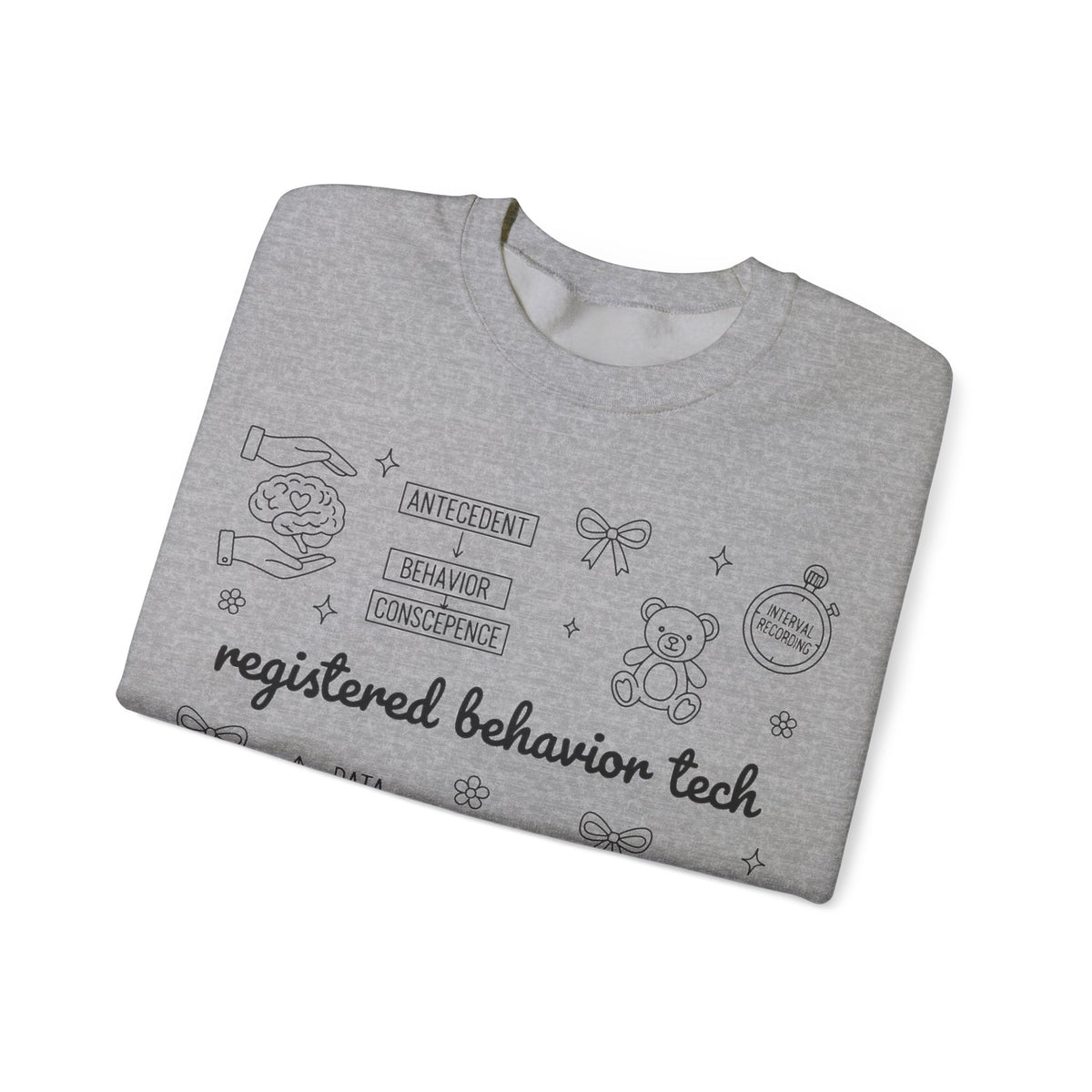 Registered Behavior Tech Sweatshirt, RBT Doodle Sweatshirt, ABA Therapist Gift, Behavior Analyst Sweatshirt, BCBA Appreciation Sweatshirt, A