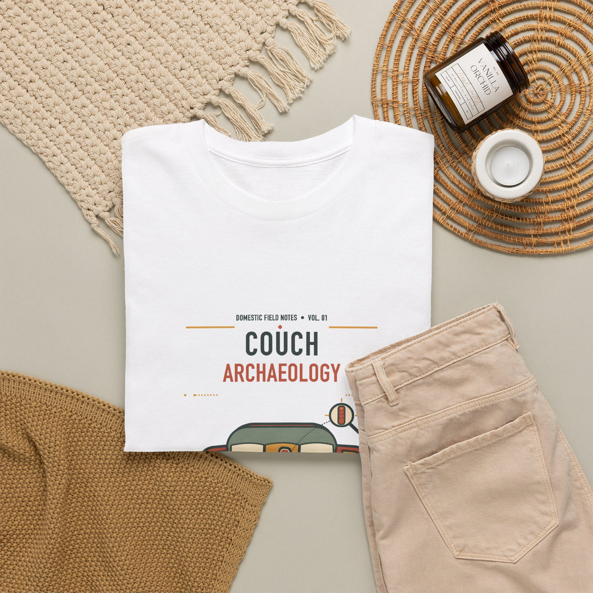 Couch Archaeology Tee — The Remote Is an Artifact | Funny Sofa Shirt