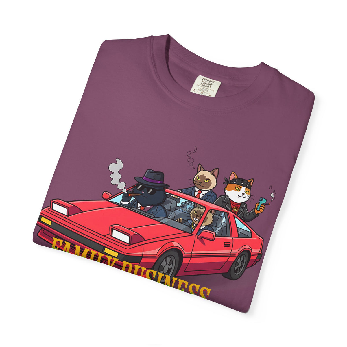 Family Business T-Shirt — Retro Car with Fox Crew Graphic