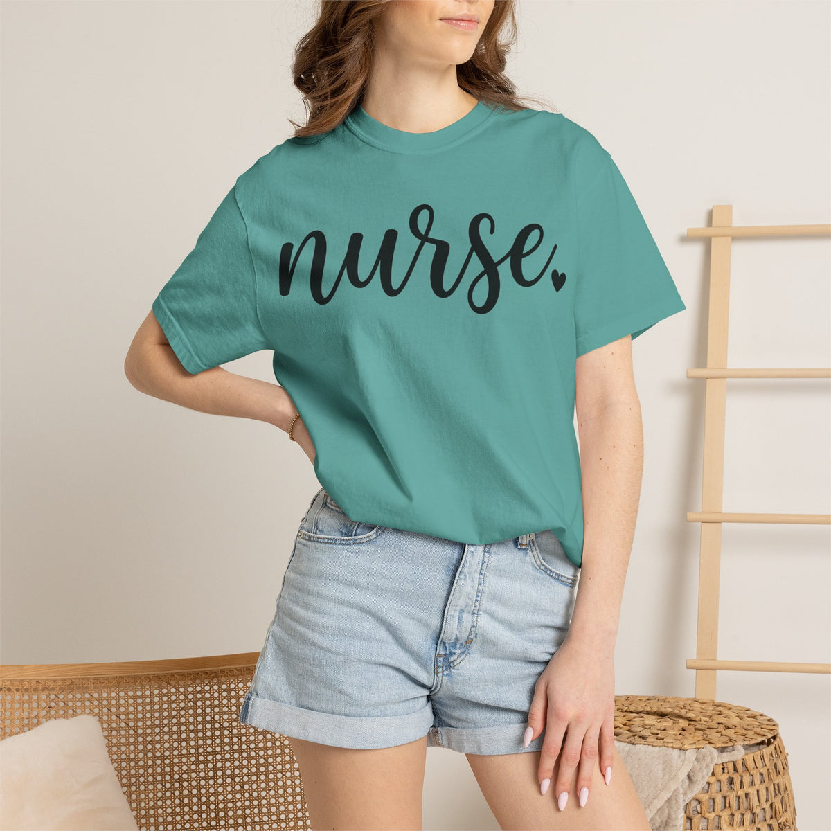 Nurse Script Heart Shirt, Bold Hand Lettered Nurse Tee, Minimal RN Shirt, Nurse Week Gift