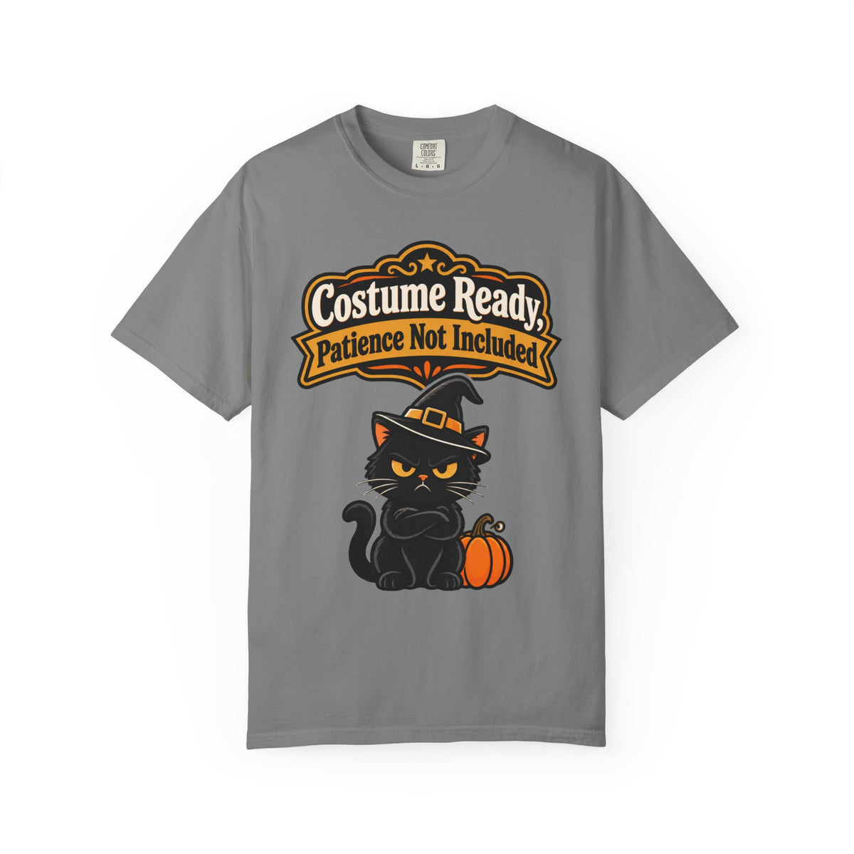 Costume Ready, Patience Not Included Halloween Shirt, Funny Black Cat Tee