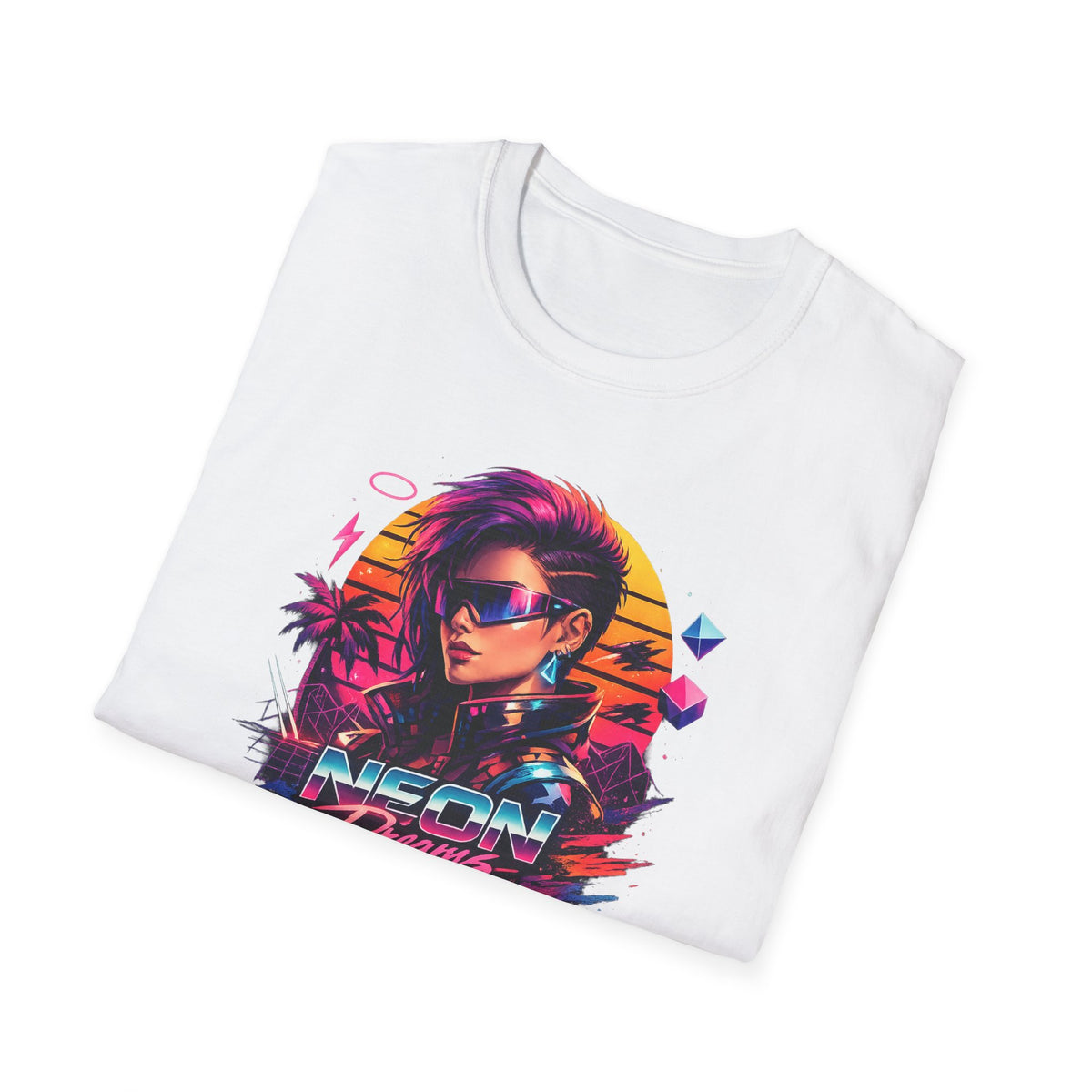 Retro Cyberpunk T-Shirt — 'Neon Dreams' Vaporwave Graphic Tee