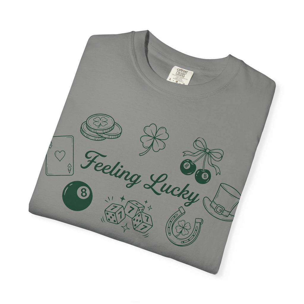 Feeling Lucky Wide Charms Shirt, St Patricks Clover Dice Tee, Green Luck Shirt, Irish Gift