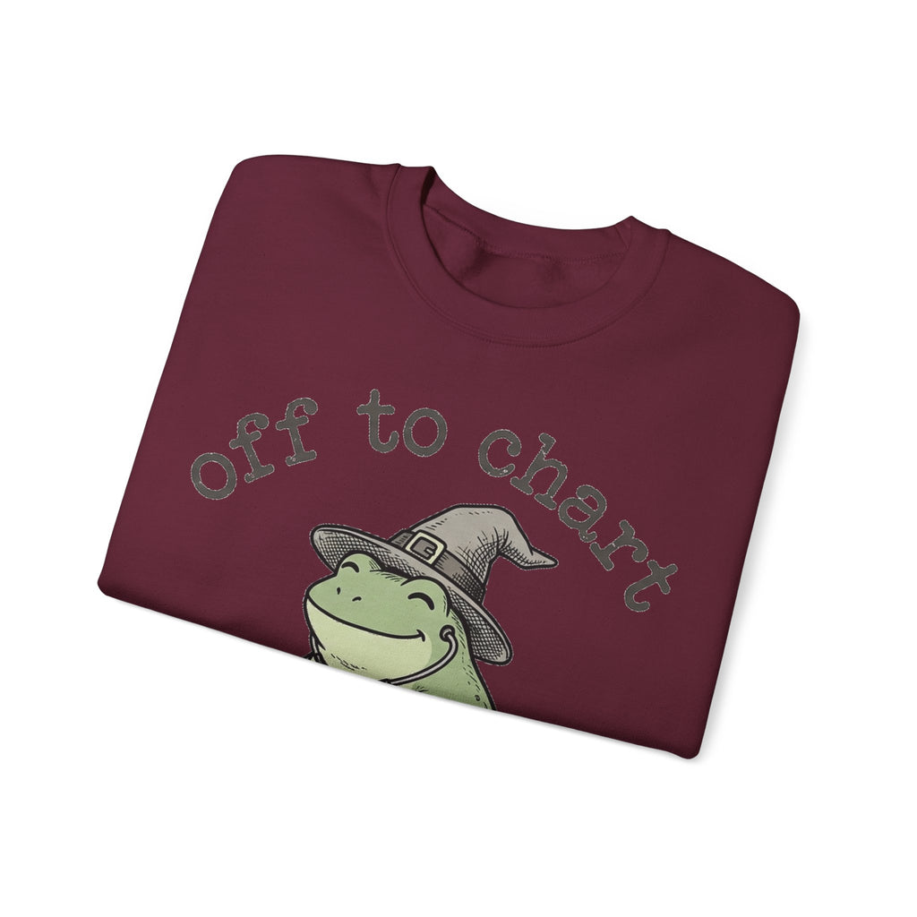 Off To Chart Frog Nurse Sweatshirt, Witch Hat Frog on Scooter Sweatshirt, Funny Halloween Nurse Sweatshirt, Spooky Nursing Student Gift, RN