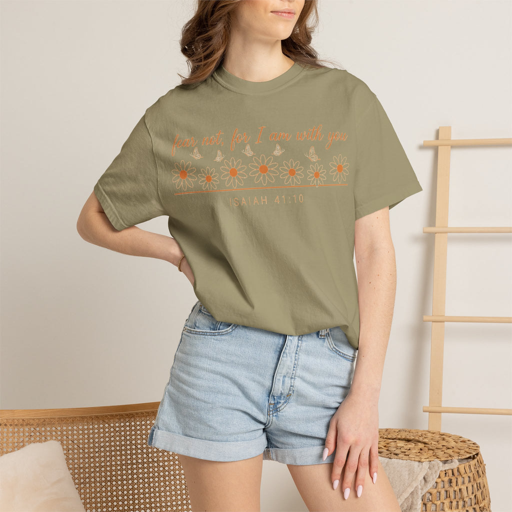 Fear Not For I Am With You Shirt, Isaiah 41:10 Daisy Tee, Christian Bible Verse Shirt, Faith Gift