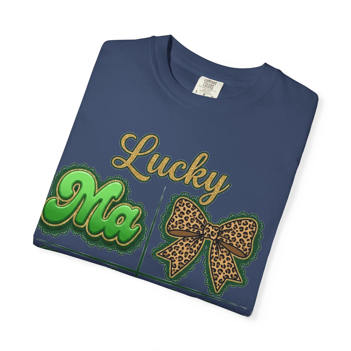 Lucky Mama Shirt, St Patricks Day Leopard Bow Tee, Green Glitter Mama Shirt, Irish Mom Gift