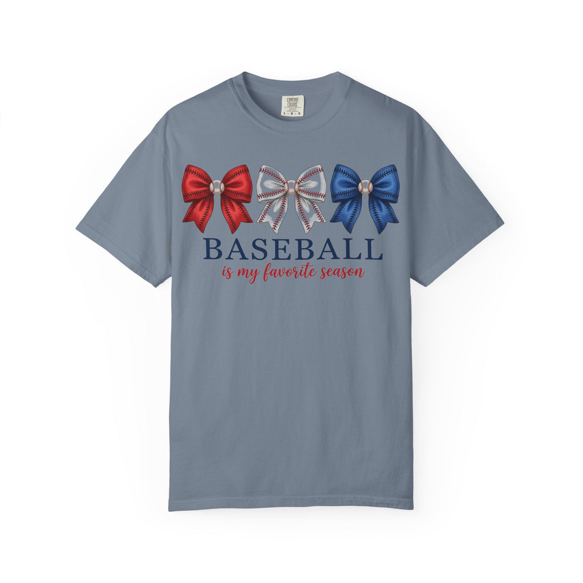 Baseball Is My Favorite Season Tee, Small Bow Trio Baseball Shirt, Coquette Sports Mom Shirt, Game Day Gift