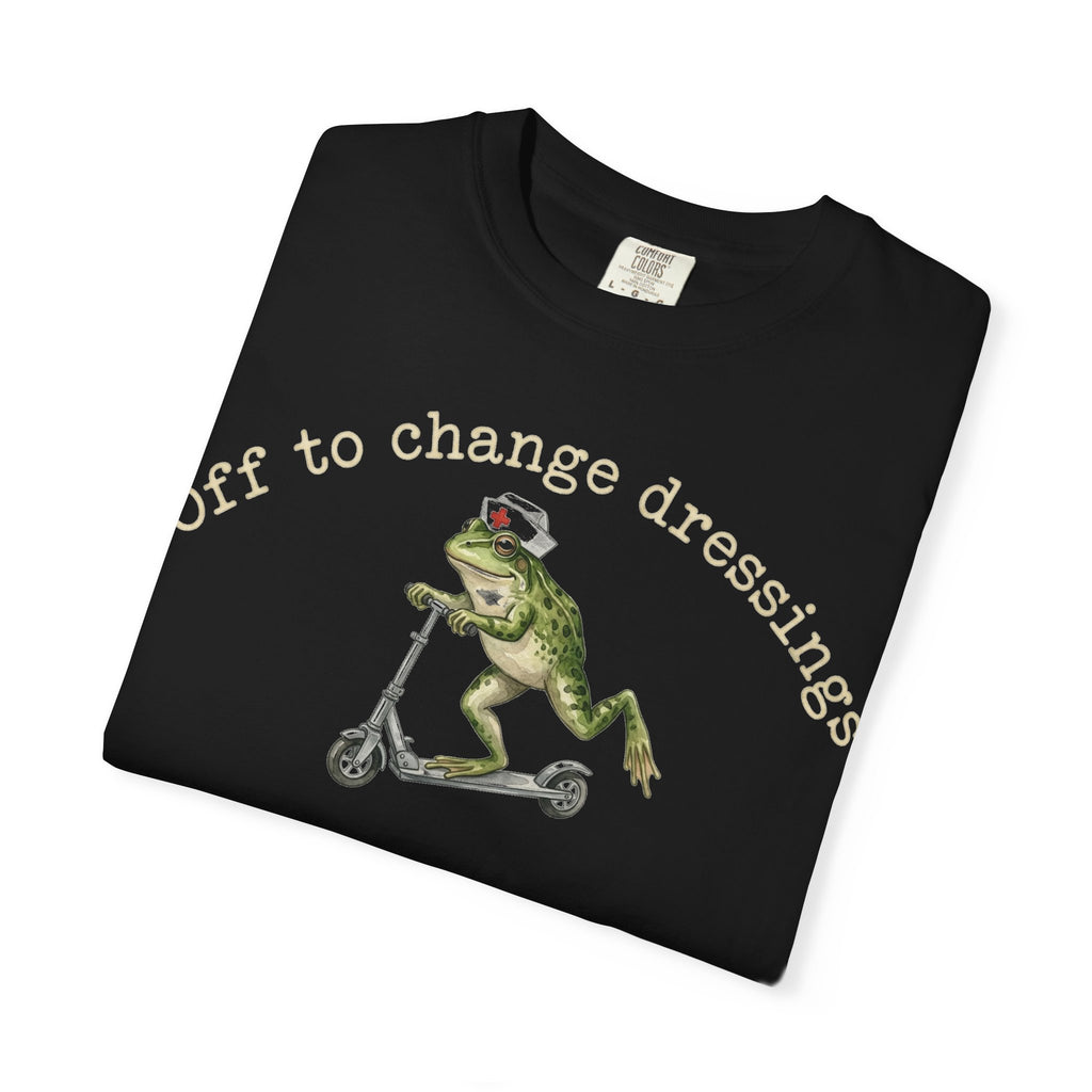 Off To Change Dressings Shirt, Funny Nurse Frog Scooter Tee, Wound Care RN Shirt, Nurse Gift