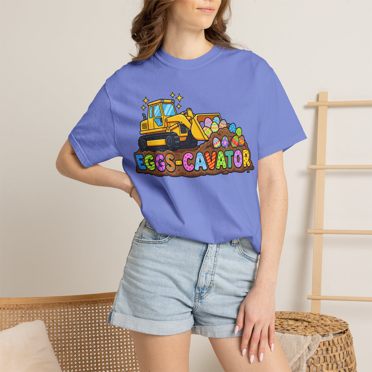 Eggs-Cavator Shirt, Funny Easter Digger Tee, Construction Easter Egg Shirt, Toddler Boy Easter Gift