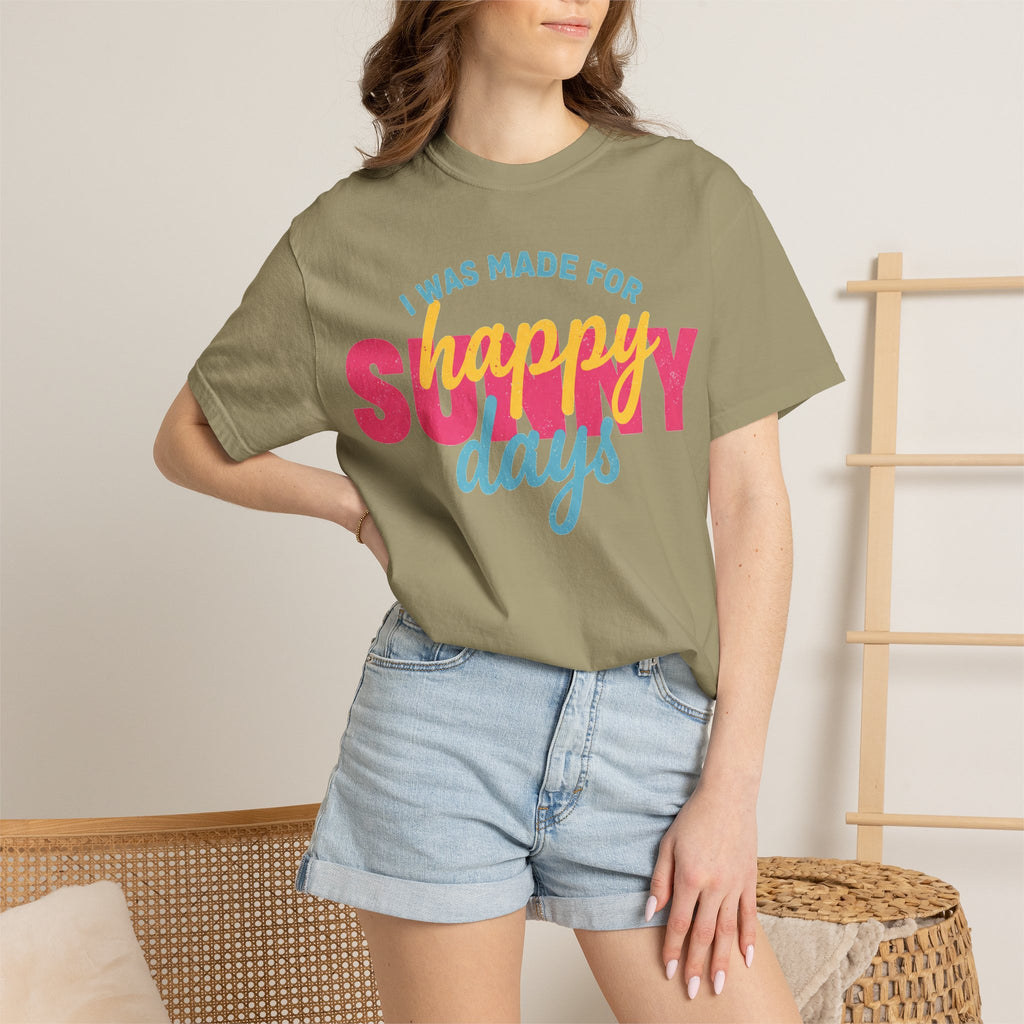 I Was Made For Happy Sunny Days Pastel Shirt, Soft Retro Summer Tee, Beach Vacation Shirt, Summer Gift