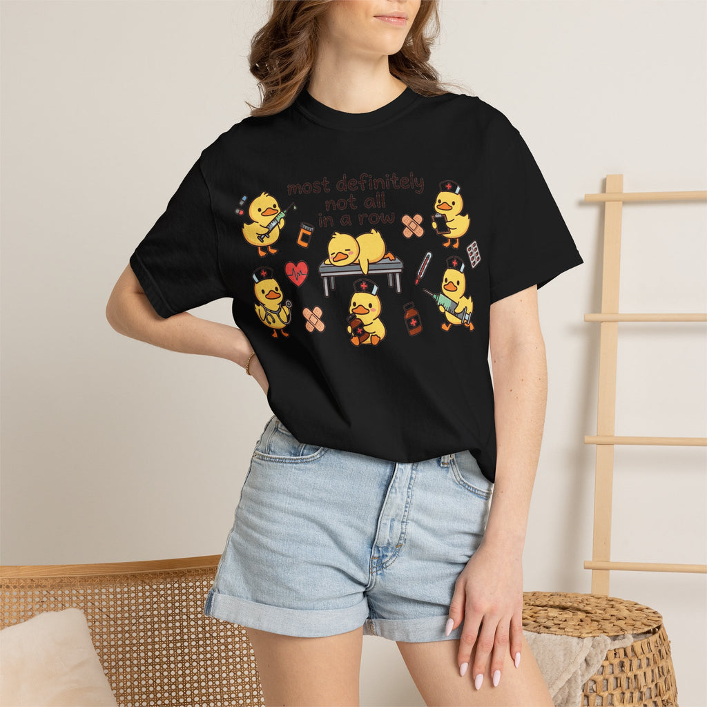 Most Definitely Not All In A Row Wide Shirt, Nurse Duckling Chaos Tee, Funny RN Shirt, Nurse Gift