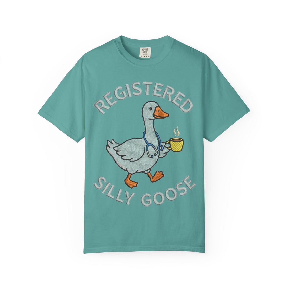 Registered Silly Goose Shirt, Faux Embroidery Nurse Goose Tee, Funny RN Shirt, Nurse Gift