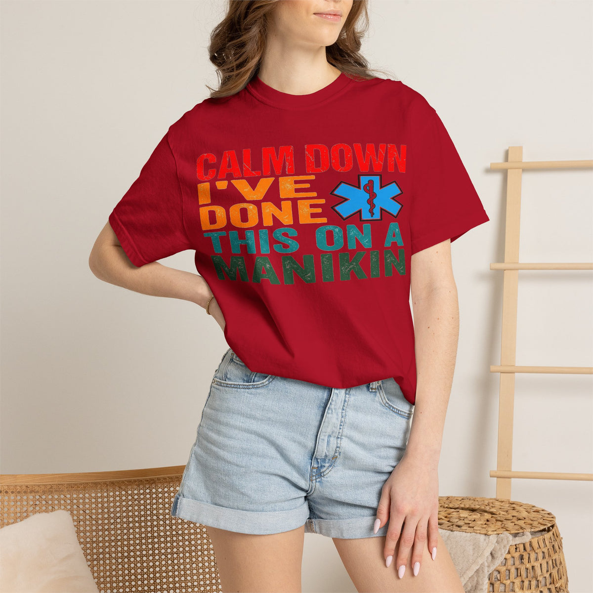 Calm Down I've Done This On A Manikin Bold Shirt, Funny EMT Tee, Nursing Student Humor Shirt, EMS Gift