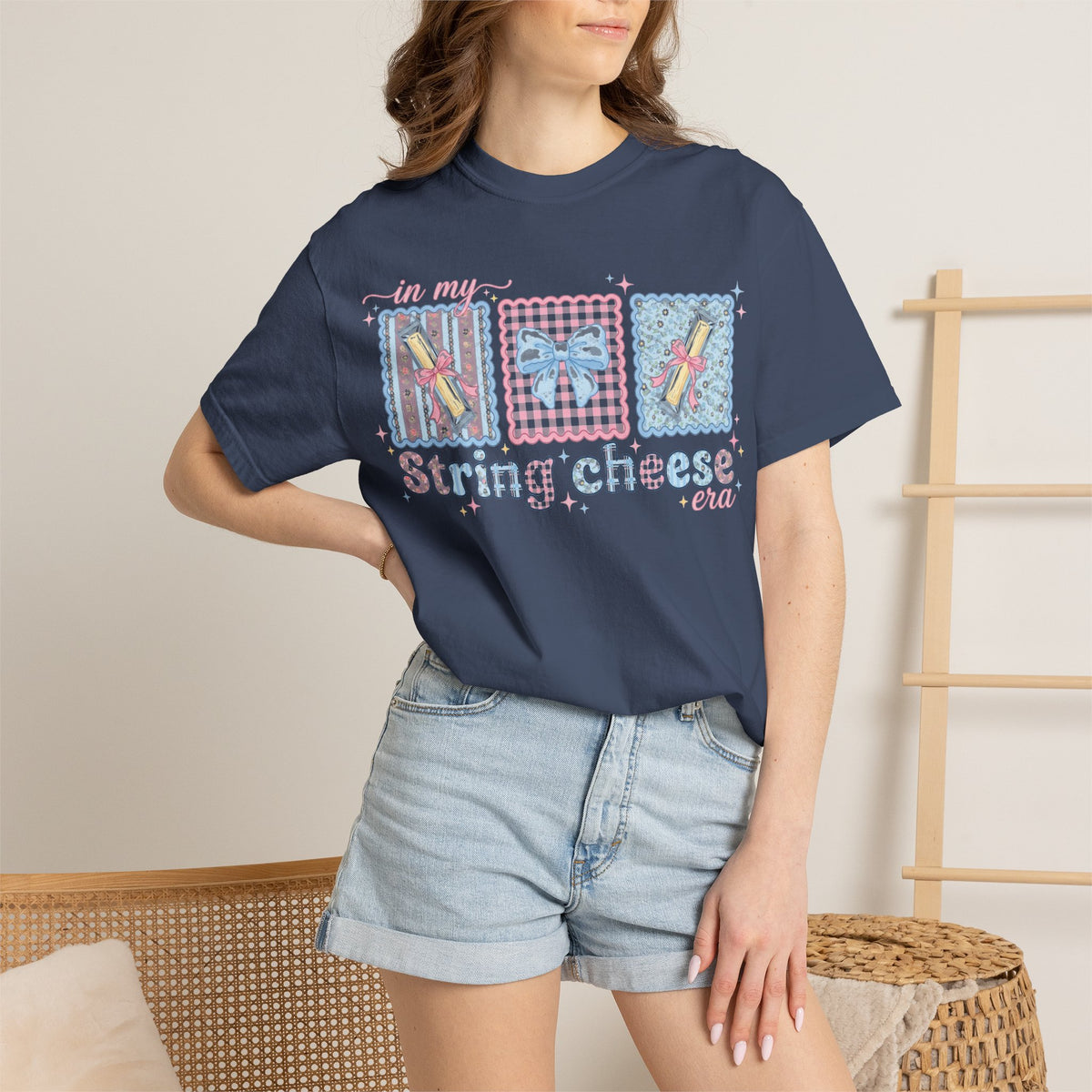 In My String Cheese Era Shirt, Coquette Bow Snack Tee, Funny Girl Dinner Shirt, Cute Gift