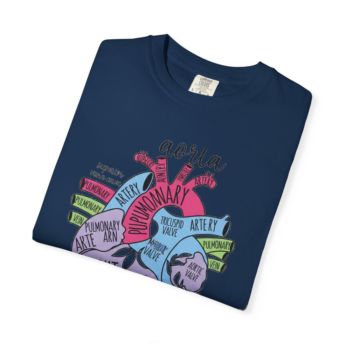 Labelled Heart Anatomy Shirt, Pastel Cardiac Diagram Tee, Nursing School Shirt, Cardiology Gift