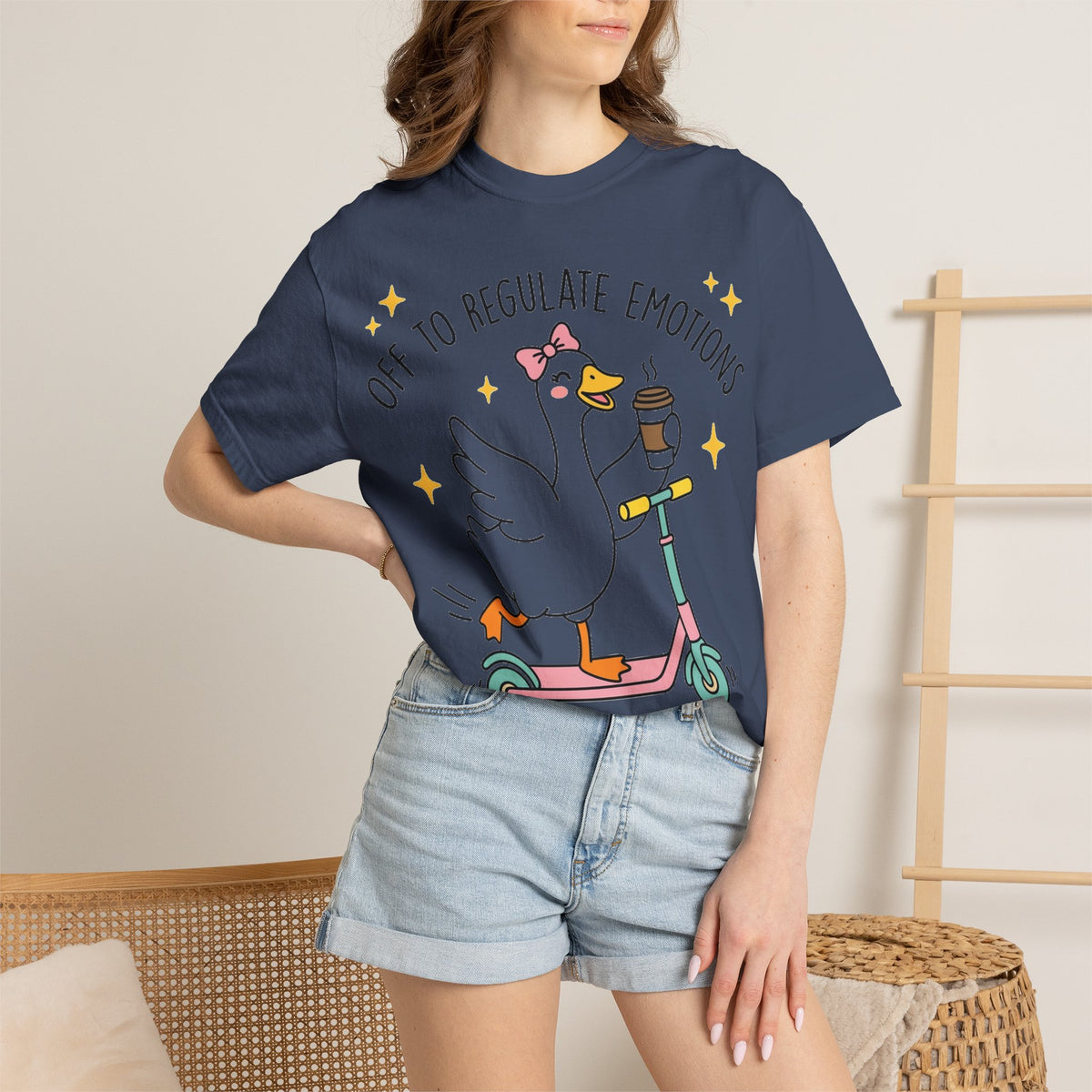 Off To Regulate Emotions Wide Shirt, Scooter Goose Coffee Tee, Funny Mental Health Shirt, Counselor Gift