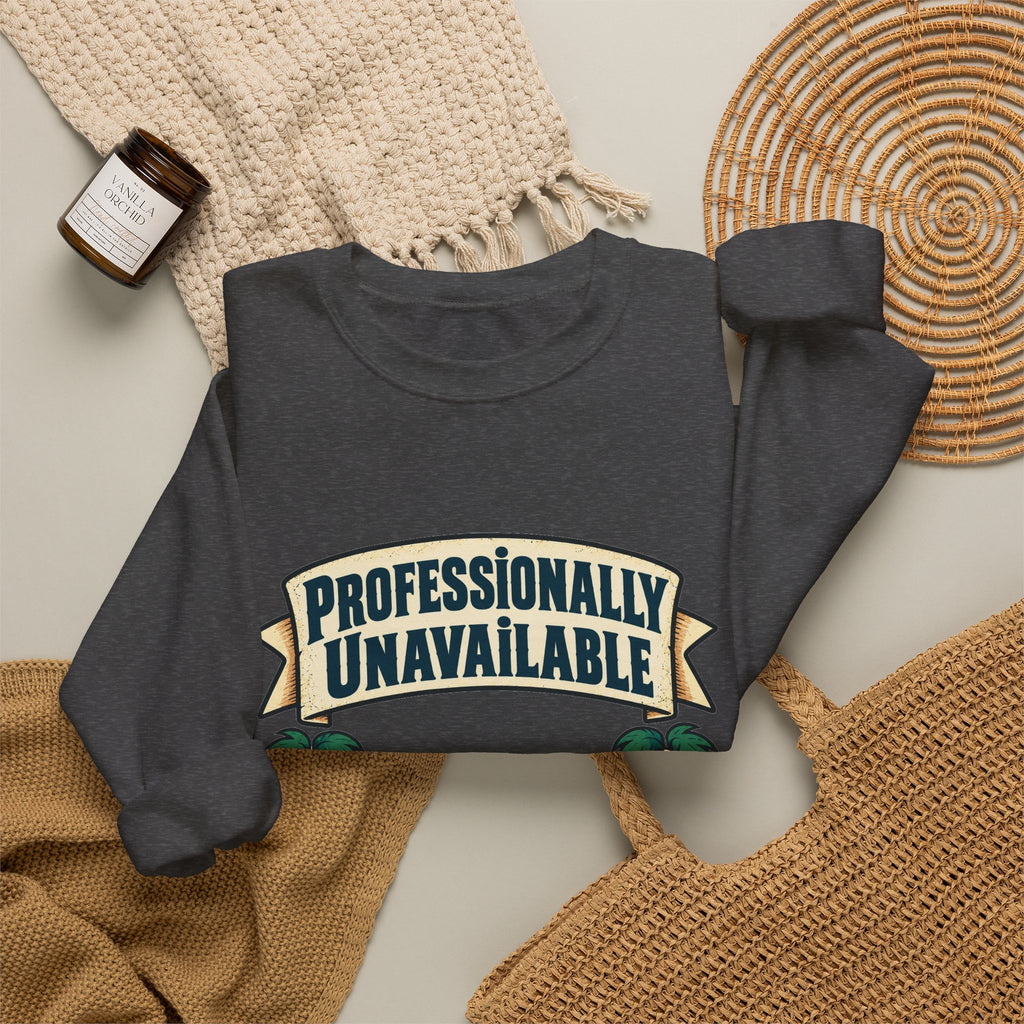 Funny Retirement Sweatshirt Professionally Unavailable | Retired Cat Hammock Sweatshirt | Retirement Gift For Him Her
