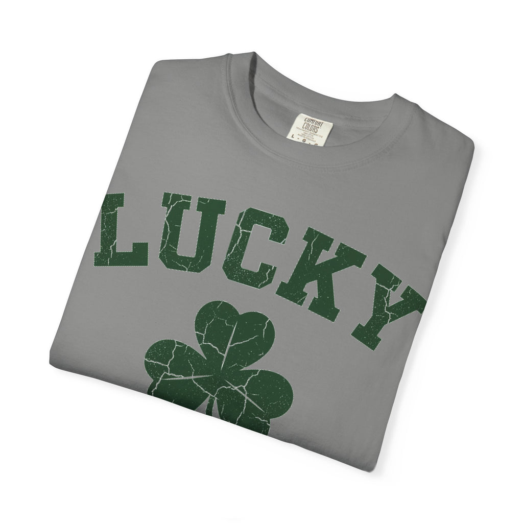 Lucky Big Shamrock Shirt, Bold Varsity Clover Tee, St Patricks Day Shirt, Irish Gift