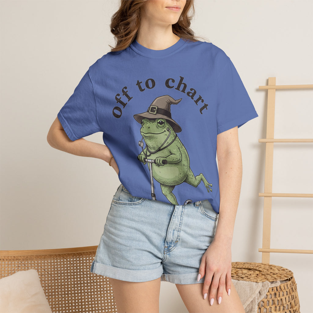 Off To Chart Shirt, Witch Hat Frog Nurse Scooter Tee, Funny Charting RN Shirt, Nurse Gift