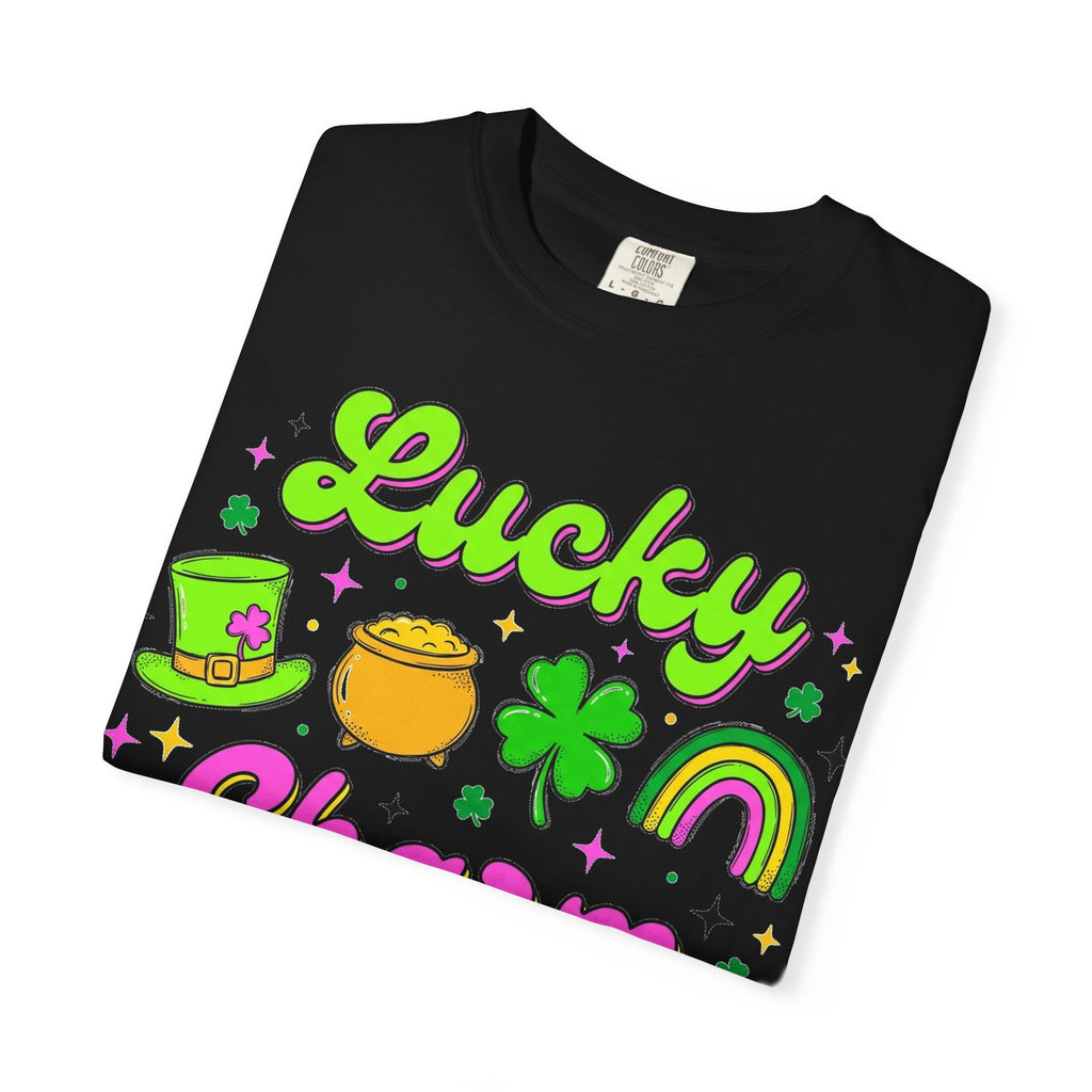 Lucky Charm Shirt, Retro St Patricks Day Doodle Tee, Pot Of Gold Rainbow Shirt, Irish Gift