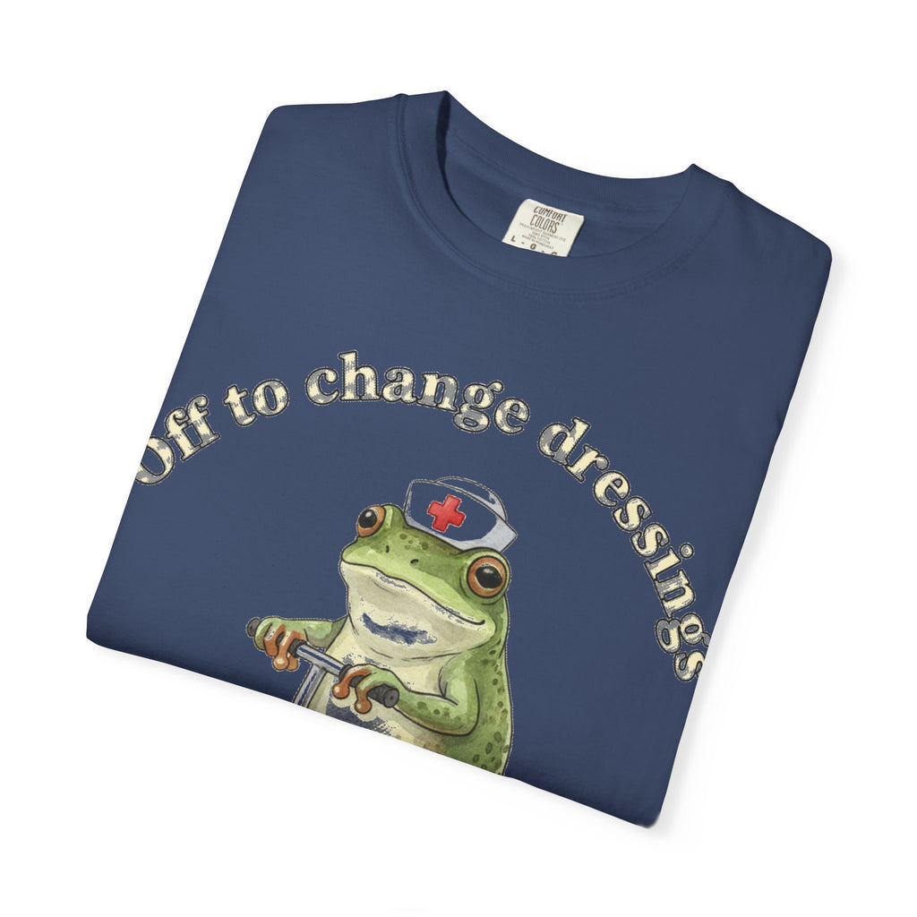 Off To Change Dressings Shirt, Funny Nurse Frog Scooter Tee, Wound Care Nurse Shirt, RN Gift