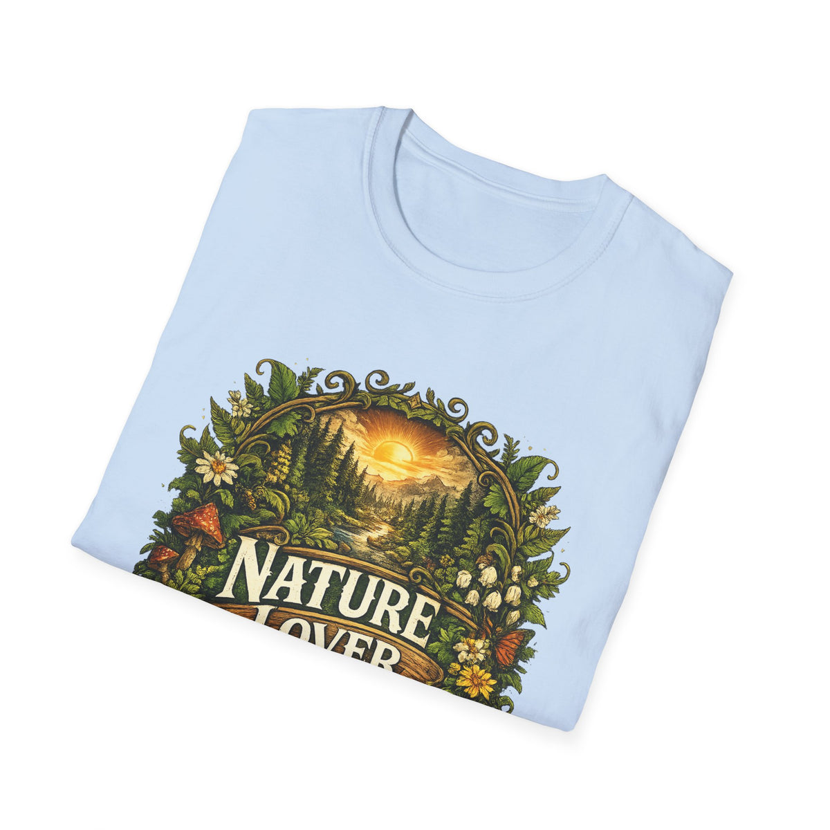 Nature Lover T-Shirt — Scenic Forest Sunset Graphic Tee