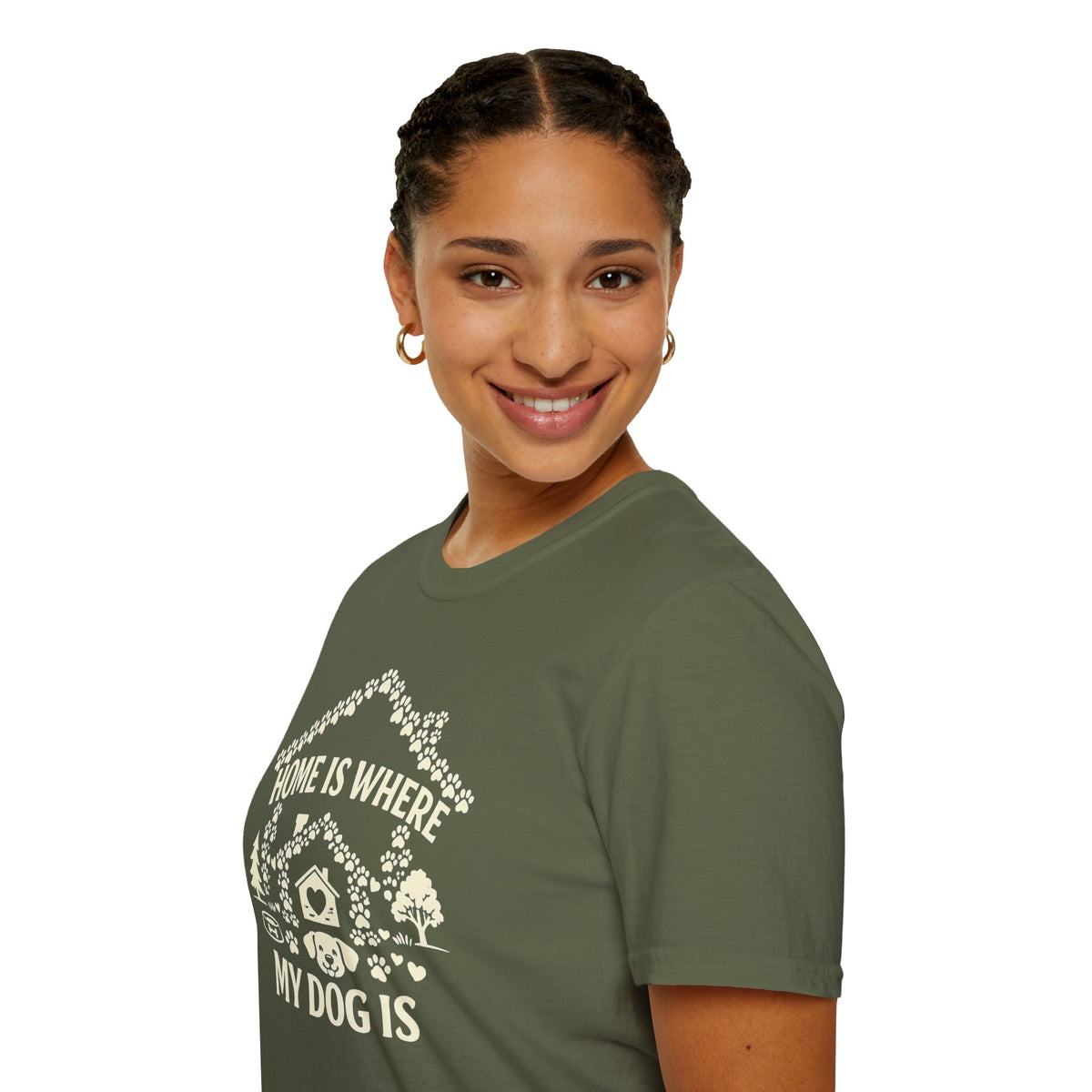 Dog Lover T-Shirt — "Home Is Where My Dog Is" Graphic Tee