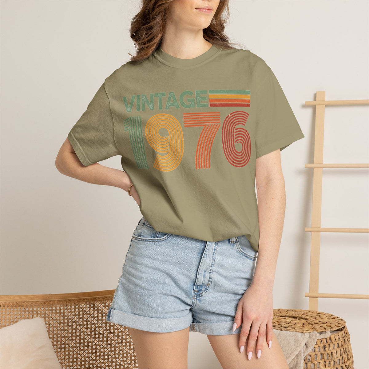 Vintage 1976 Classic Shirt, Seventies Stripe Birthday Tee, Born In 1976 Shirt, 50th Birthday Gift