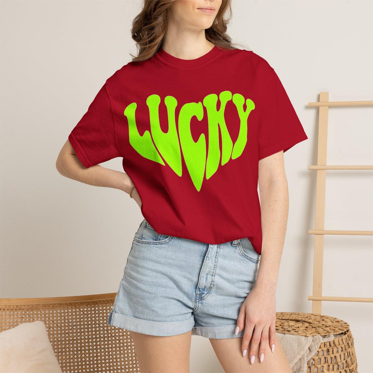 Lucky Melting Letters Shirt, Neon Green Trippy Tee, Psychedelic St Patricks Shirt, Festival Gift