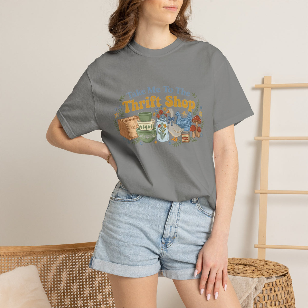 Take Me To The Thrift Shop Wide Shirt, Retro Thrift Finds Tee, Vintage Pyrex Shirt, Thrifter Gift