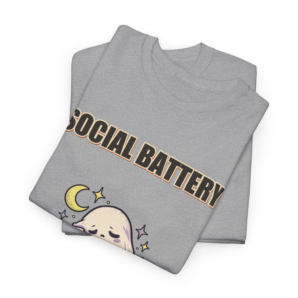 Social Battery 2% & Thriving – Moon Ghost T-Shirt