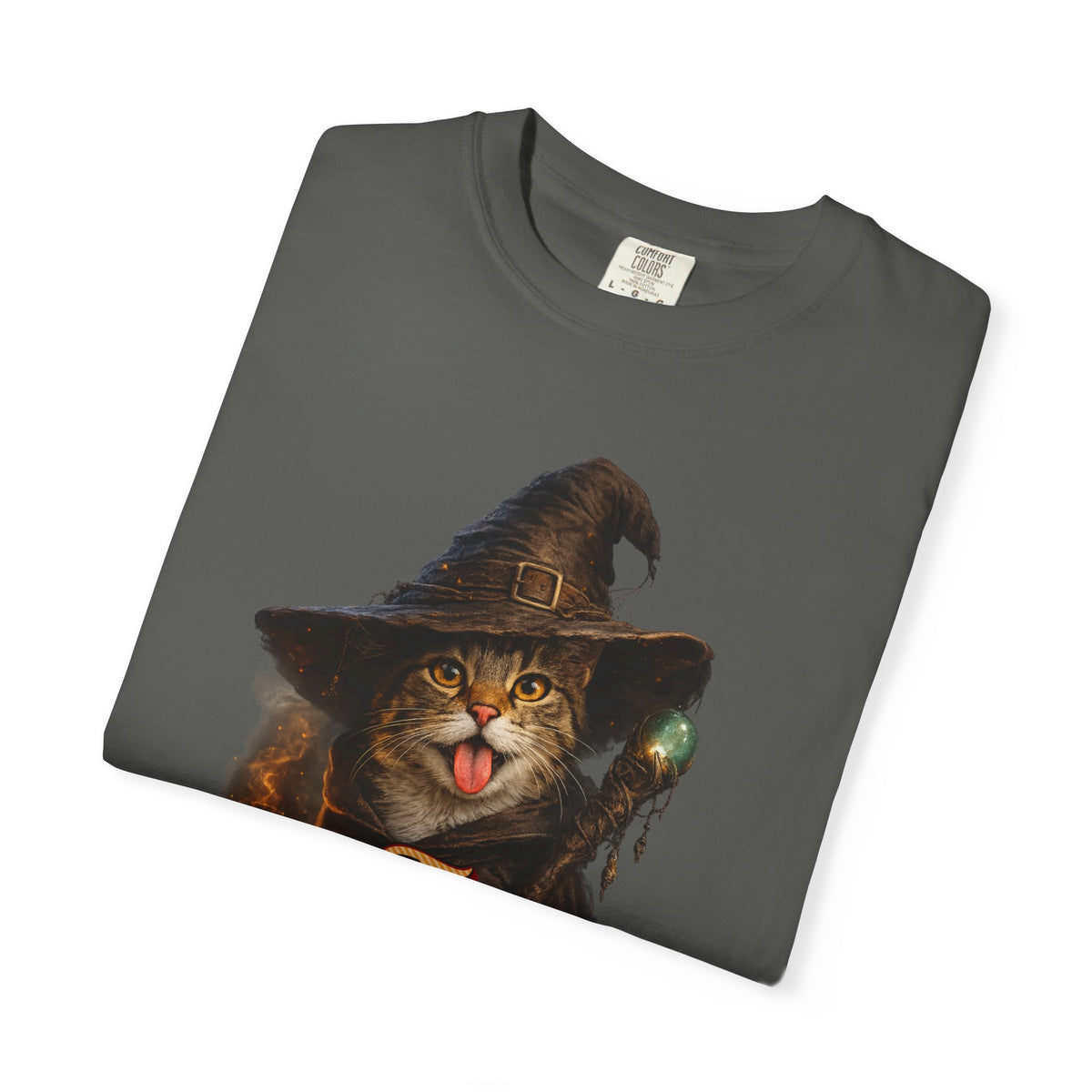The Purr-fect Spell Shirt, Witch Cat Graphic Tee, Cat Lover Gift