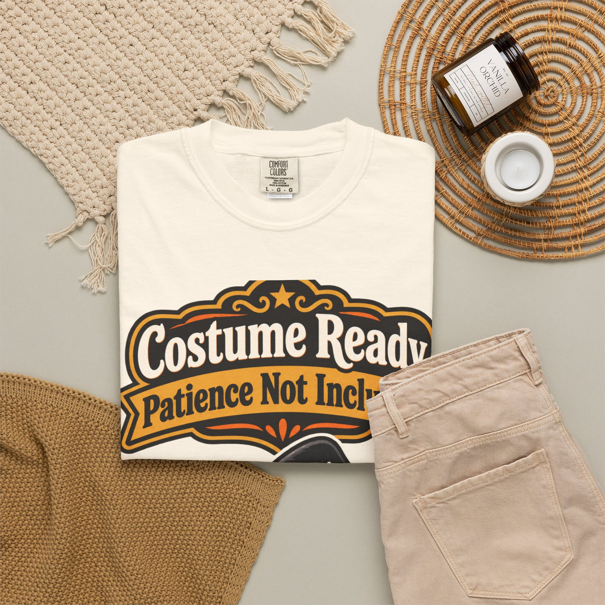 Costume Ready, Patience Not Included Halloween Shirt, Funny Black Cat Tee