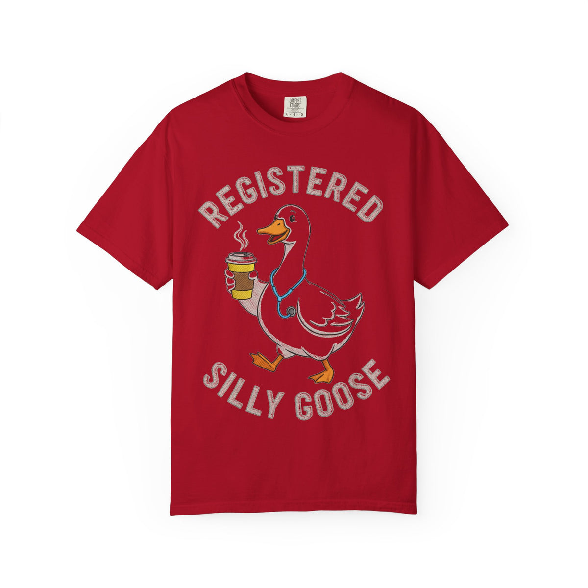 Registered Silly Goose Coffee Cup Shirt, Faux Stitch Nurse Goose Tee, Funny Nurse Shirt, RN Gift